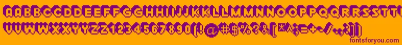 Extrude Font – Purple Fonts on Orange Background