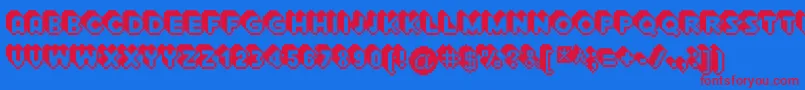 Extrude Font – Red Fonts on Blue Background