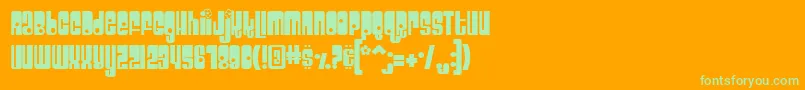 Velcro Font – Green Fonts on Orange Background