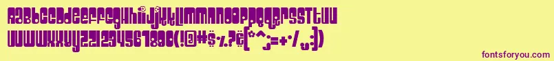 Velcro Font – Purple Fonts on Yellow Background