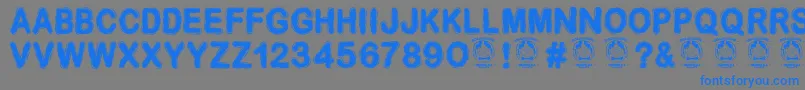 フォントDesminore – 灰色の背景に青い文字