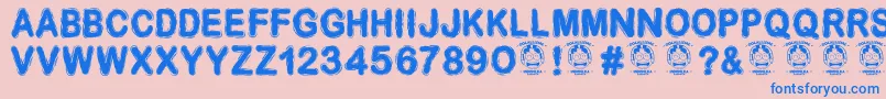 Desminore Font – Blue Fonts on Pink Background