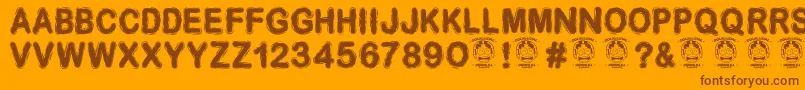 Desminore Font – Brown Fonts on Orange Background