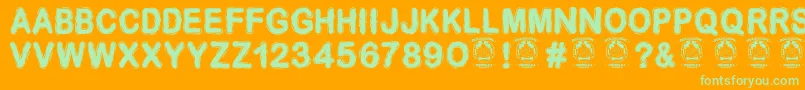 Desminore Font – Green Fonts on Orange Background