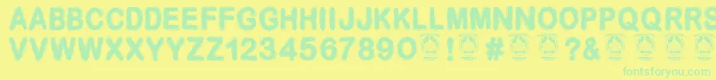 Desminore Font – Green Fonts on Yellow Background