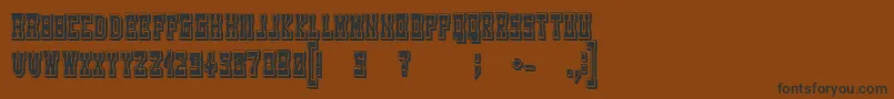 フォントWesterngamesRegular – 黒い文字が茶色の背景にあります