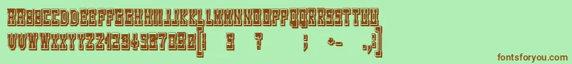 WesterngamesRegular Font – Brown Fonts on Green Background