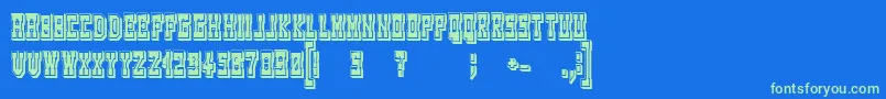 WesterngamesRegular Font – Green Fonts on Blue Background