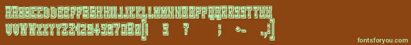 WesterngamesRegular Font – Green Fonts on Brown Background