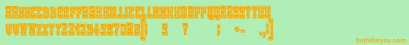 WesterngamesRegular Font – Orange Fonts on Green Background