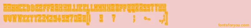 WesterngamesRegular-Schriftart – Orangefarbene Schriften auf rosa Hintergrund