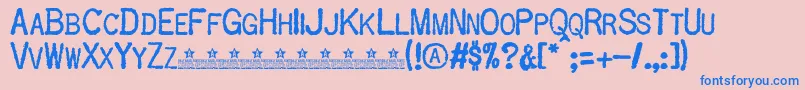 OldtypePersonalUse Font – Blue Fonts on Pink Background