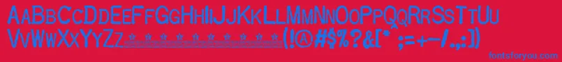Fonte OldtypePersonalUse – fontes azuis em um fundo vermelho