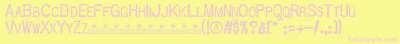 OldtypePersonalUse Font – Pink Fonts on Yellow Background