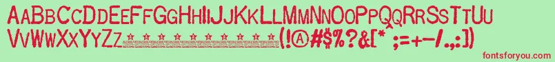 OldtypePersonalUse Font – Red Fonts on Green Background