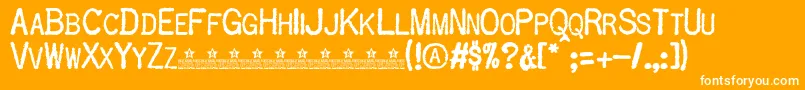 OldtypePersonalUse-Schriftart – Weiße Schriften auf orangefarbenem Hintergrund