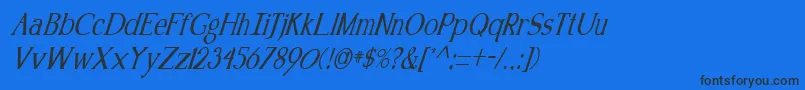 KennonItalic Font – Black Fonts on Blue Background