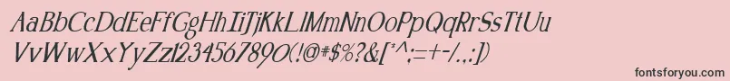 KennonItalic Font – Black Fonts on Pink Background