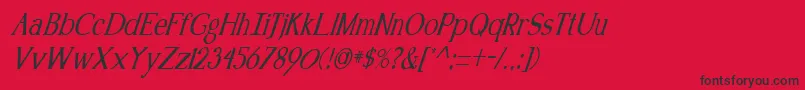 fuente KennonItalic – Fuentes Negras Sobre Fondo Rojo