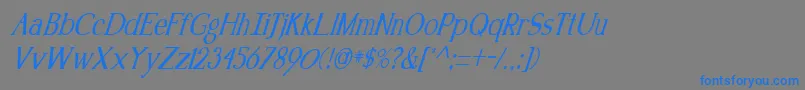 KennonItalic Font – Blue Fonts on Gray Background