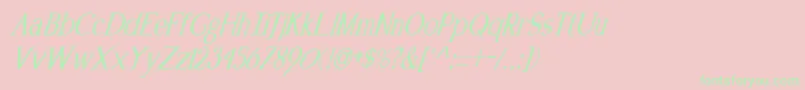 KennonItalic Font – Green Fonts on Pink Background