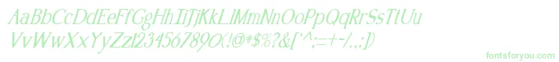 KennonItalic Font – Green Fonts on White Background