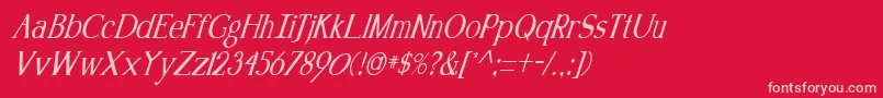 fuente KennonItalic – Fuentes Rosadas Sobre Fondo Rojo