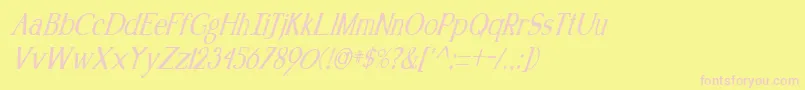 KennonItalic Font – Pink Fonts on Yellow Background