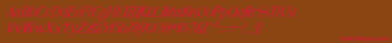 KennonItalic Font – Red Fonts on Brown Background