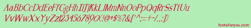 fuente KennonItalic – Fuentes Rojas Sobre Fondo Verde