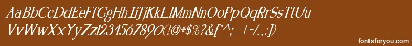 フォントKennonItalic – 茶色の背景に白い文字