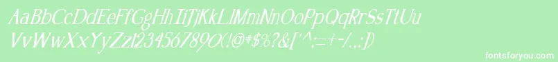 KennonItalic Font – White Fonts on Green Background