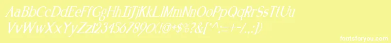 KennonItalic Font – White Fonts on Yellow Background