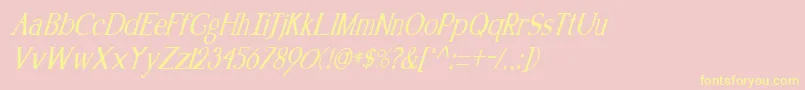 KennonItalic Font – Yellow Fonts on Pink Background