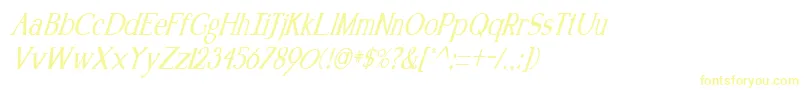 KennonItalic Font – Yellow Fonts on White Background