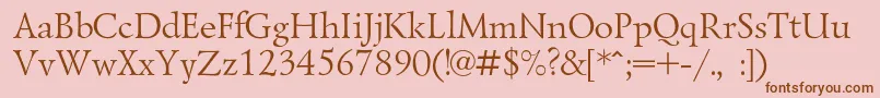 Lazurskic Font – Brown Fonts on Pink Background