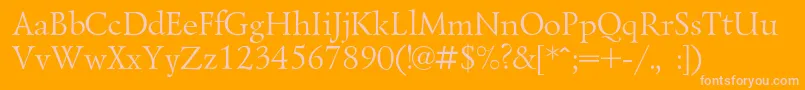 Lazurskic Font – Pink Fonts on Orange Background