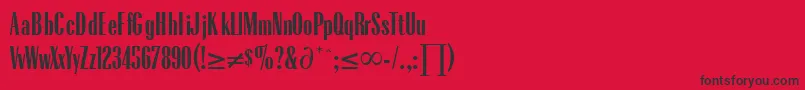 RadiusRegularDb Font – Black Fonts on Red Background