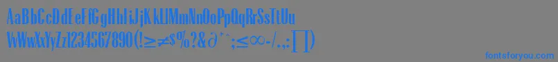 Czcionka RadiusRegularDb – niebieskie czcionki na szarym tle