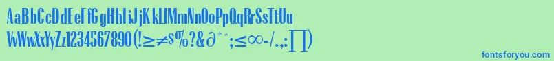 フォントRadiusRegularDb – 青い文字は緑の背景です。
