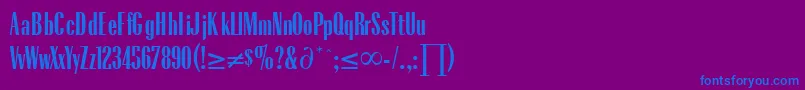 RadiusRegularDb-Schriftart – Blaue Schriften auf violettem Hintergrund
