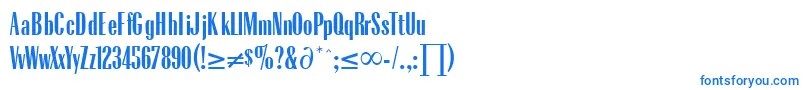 フォントRadiusRegularDb – 白い背景に青い文字