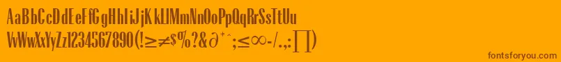 RadiusRegularDb Font – Brown Fonts on Orange Background