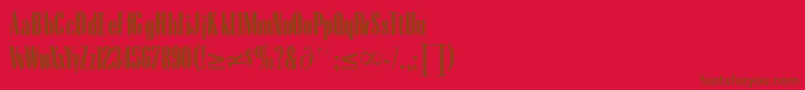 RadiusRegularDb Font – Brown Fonts on Red Background