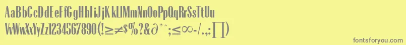 フォントRadiusRegularDb – 黄色の背景に灰色の文字