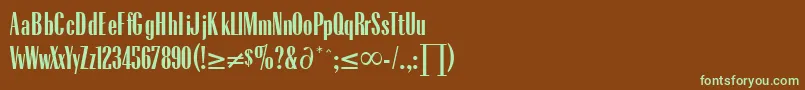 RadiusRegularDb Font – Green Fonts on Brown Background