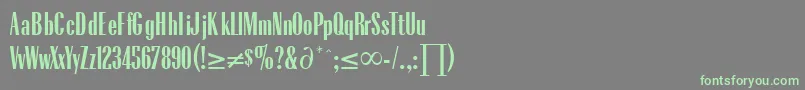 RadiusRegularDb-fontti – vihreät fontit harmaalla taustalla