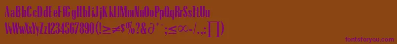 RadiusRegularDb-Schriftart – Violette Schriften auf braunem Hintergrund