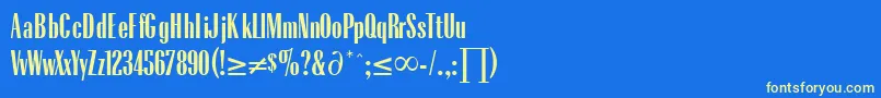 RadiusRegularDb-fontti – keltaiset fontit sinisellä taustalla
