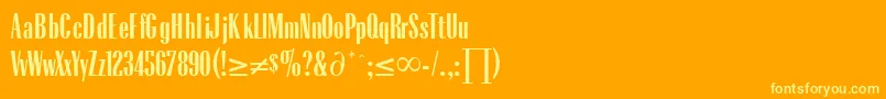 RadiusRegularDb-fontti – keltaiset fontit oranssilla taustalla